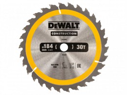 DEWALT Construction Circular Saw Blade 184 x 16mm x 30T £19.99